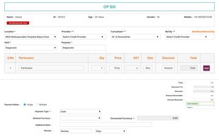 Out - Patient Management Billing Format