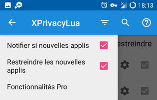 Side menu / settings