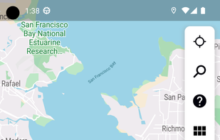 The red dots on the map are geo-tagged video locations. Tapping a red dot will show a preview pill of the video. Tapping the preview will play the video.