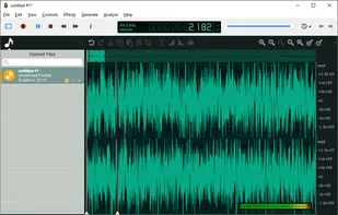 Ocenaudio version 3.7.19 running on Windows with an audio file open.