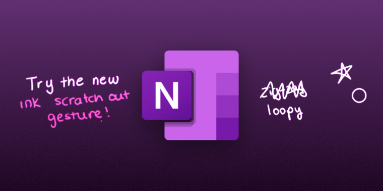 OneNote adds scratch-out gesture for smooth ink erasure image