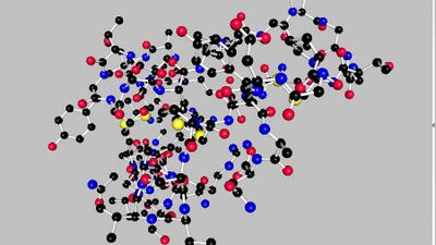 Example full-screen mode ball & stick visualisation of a complex molecule
