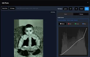 advanced curve editor for editind alredy autocropped photos, option for manage each color chanel