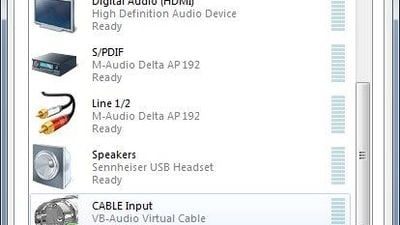 Virtual cable device in Windows audio settings