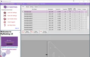 MyNesting Parts - Automatic Nesting Service