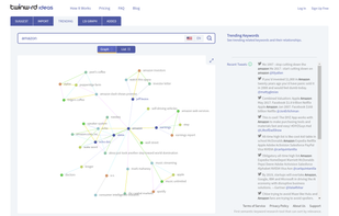 Find the current trending keywords for any topic, name, organization, or industry and visualize their relationships in a word map graph.