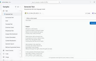 AI Dev Gallery screenshot 1