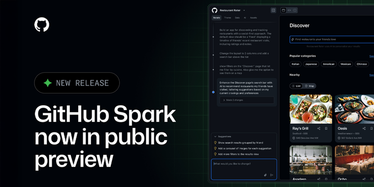 The AI app-building platform GitHub Spark is now public preview for Copilot+ Pro users