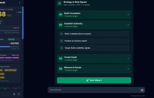 Strategy to Beat Competitors — Get a week-by-week action plan to improve your AI visibility and outrank competitors.