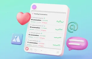 Trending conversations tracked with sentiment analysis.