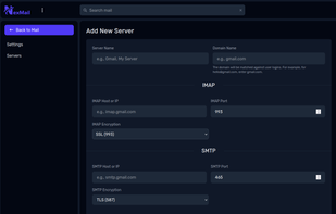 Add/Edit Server page