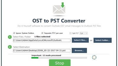 ZOOK OST to PST Converter screenshot 1