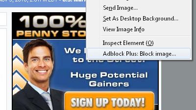Blocking an image ad
