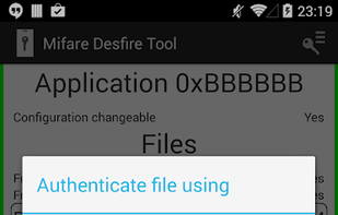 MIFARE DESFire EV1 NFC Tool screenshot 2