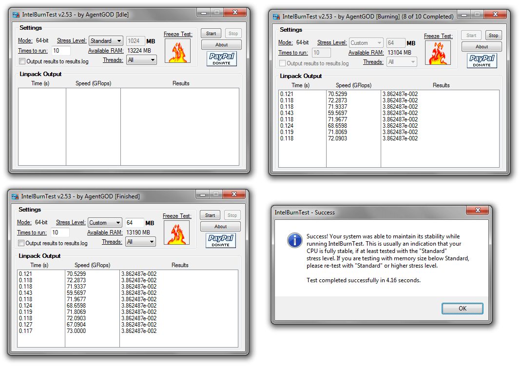 intel burn test