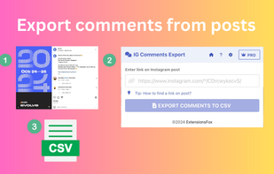 Easily export comments on Instagram posts for analysis, sentiment tracking, and customer engagement insights.