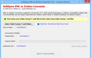 SoftSpire EML to Zimbra Converter screenshot 1