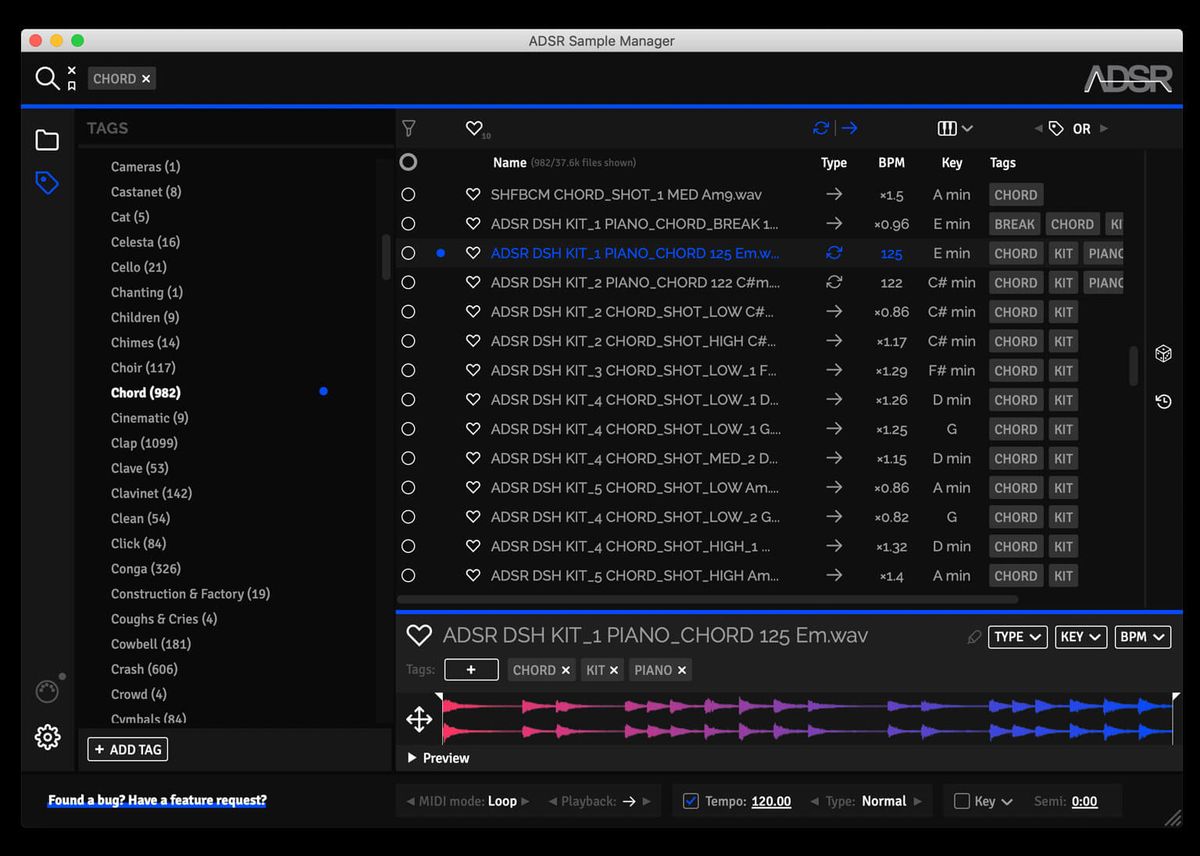 ADSR Sample Manager by ADSR - Find the perfect sound in an instant! for  Mac/Windows - ADSR Sounds