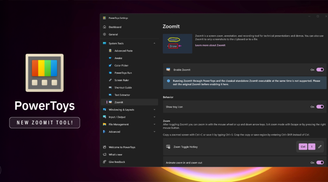 PowerToys 0.88 adds a new ZoomIt utility for screen zooming, annotation, and recording image