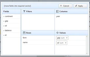 drag-and-drop fields in pivot