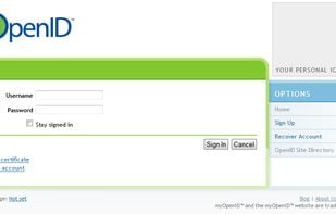 Log in page