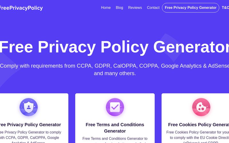 1 Privacy Policy Generator: Free, CCPA, GDPR, CalOPPA - Privacy Policies