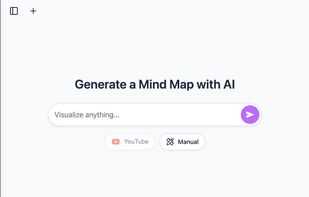 The starting page of Mind Map Wizard, an AI-powered tool that helps you create mind maps.