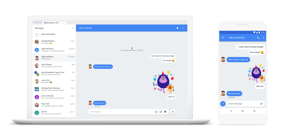 Android Messages can now be used on the web