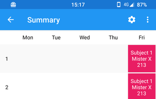Timetable screenshot 1