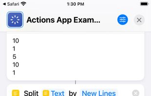 Actions  screenshot 1