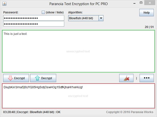 paranoia text encryption online