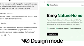 v0 introduces real-time Design Mode for instant generation editing image