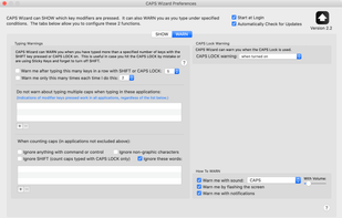 Preferences for warning.