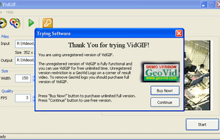 VidGIF registration key restrictions