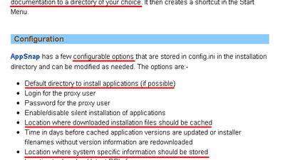 Configure default directory to install applications