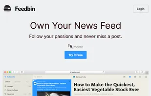 Feedbin homepage as of 2018-03