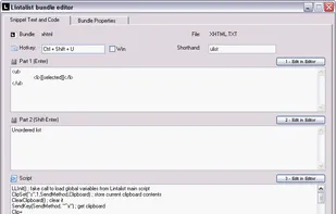 Bundle editor to manage snippets.