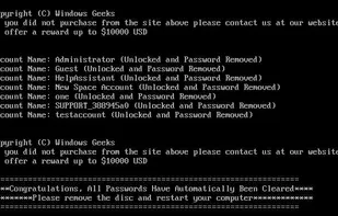 Windows Geeks Password Reset Tool screenshot 1