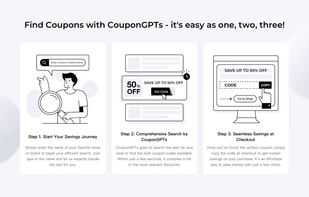 Find Coupons with CouponGPTs - it's easy as one, two, three!