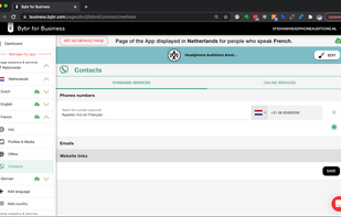 On the platform you can fill in all your commercial touchpoints, points of contacts, external services etc...