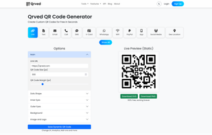 Qrved QR Code Generator Webapp