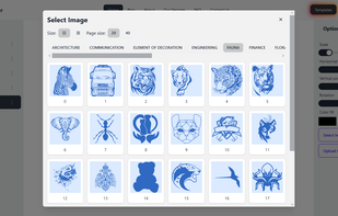 select from a wide range of images to custom your stamp design