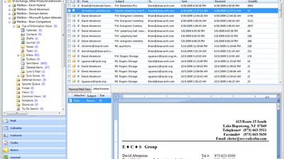 The software initiates the recovery process and then displays the recovered mailbox data in proper hierarchical view .We can start exploring the contents of the recovered mailboxes by expanding the mailbox and then clicking on the specific email to view its contents. It provides both Normal and attachment view to preview the message content and the attached media as well.