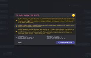 Project health indicator tells about project management issues in the project