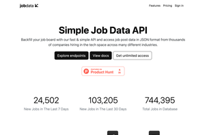 Job Data API screenshot 1