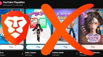 Brave browser adds option to block YouTube Playables in settings image
