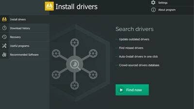General DriverHub menu