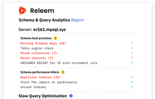 Releem SQL Query Optimization report