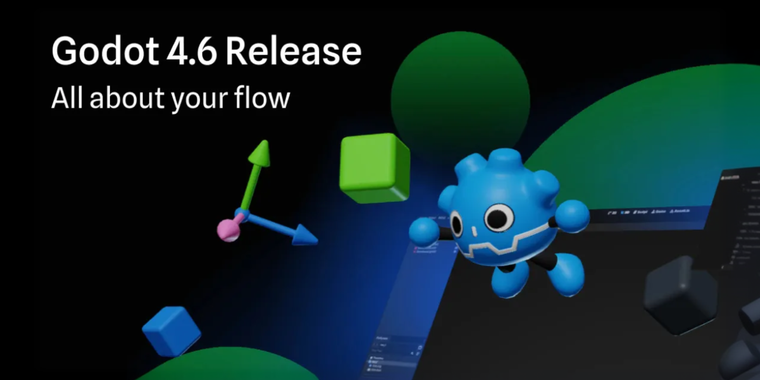 Godot 4.6 debuts Modern theme, Jolt Physics, Node IDs, and LibGodot embed image