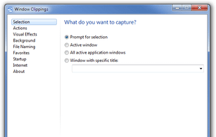 Options - selection tab